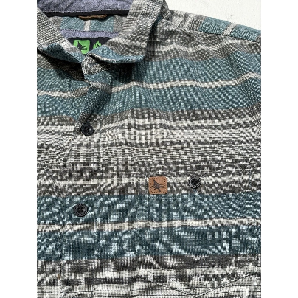 Men's HippyTree Shirt Multicolor Button-Down L BOHO Striped City TIKI Beach Surf